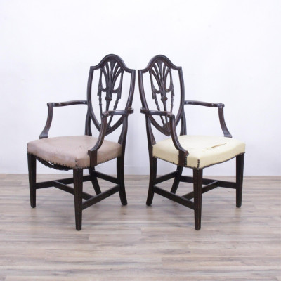 Pair George III Style Shieldback Armchairs