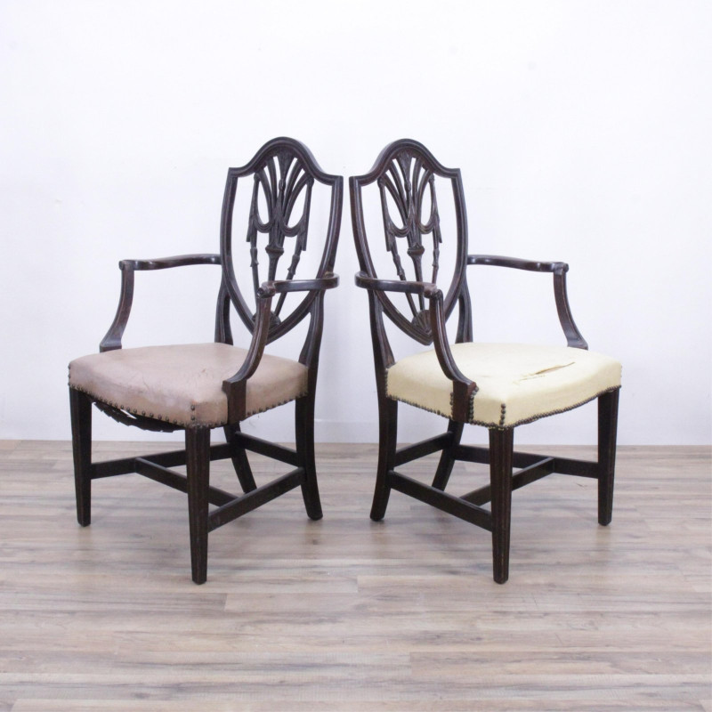 Pair George III Style Shieldback Armchairs