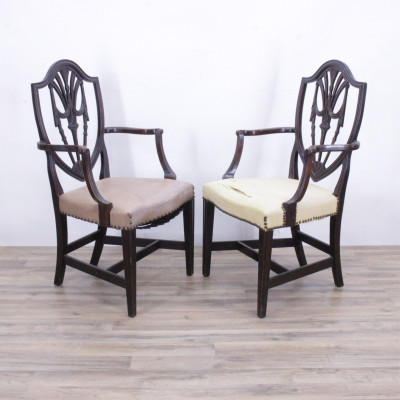 Pair George III Style Shieldback Armchairs