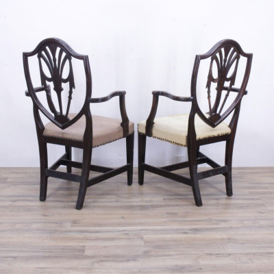 Pair George III Style Shieldback Armchairs