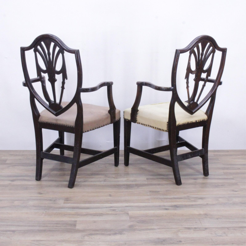 Pair George III Style Shieldback Armchairs