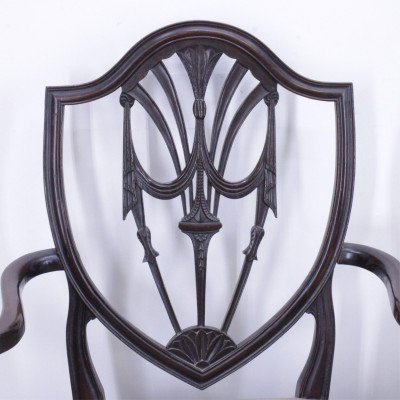 Pair George III Style Shieldback Armchairs