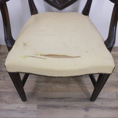 Pair George III Style Shieldback Armchairs