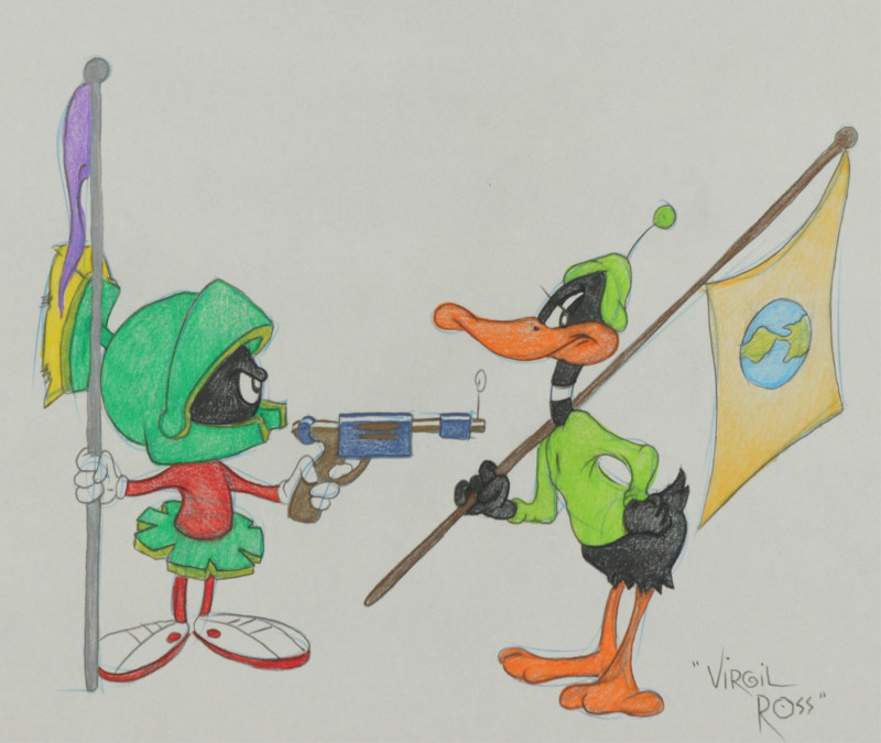 VIRGIL ROSS - MARVIN MARTIAN DAFFY DUCK - DRAWING