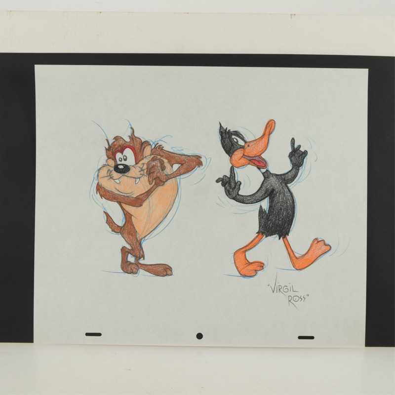 VIRGIL ROSS - TASMANIAN DEVIL DAFFY DUCK - DRAWING