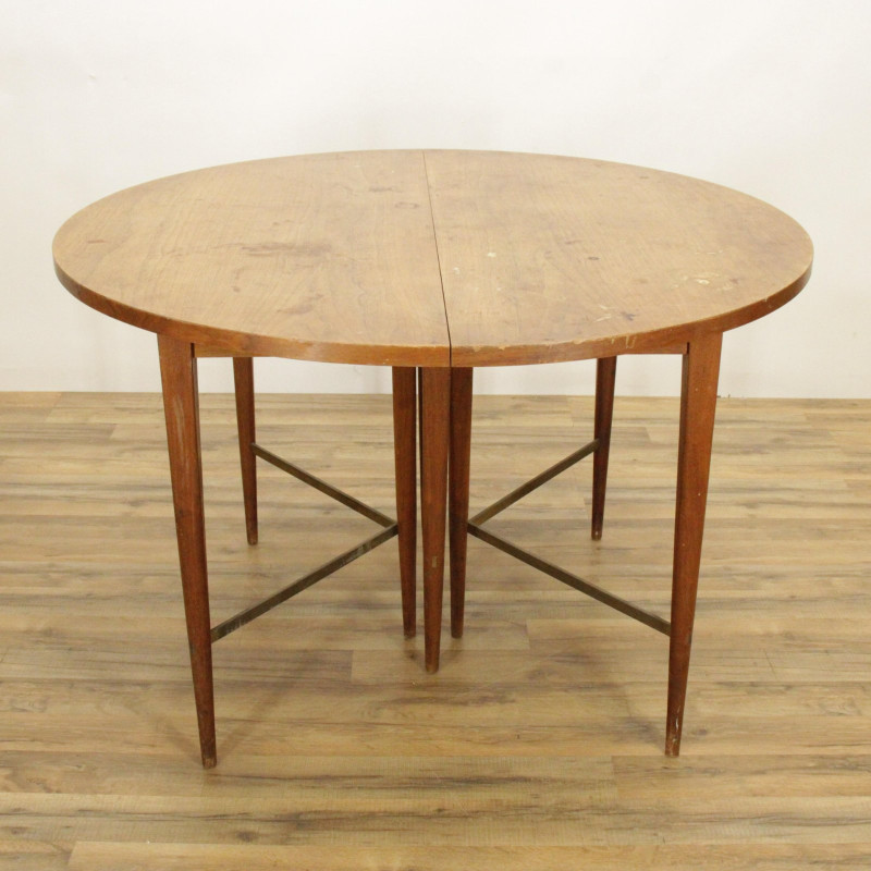 Mid Century Teak &amp; Brass Extension Dining Table