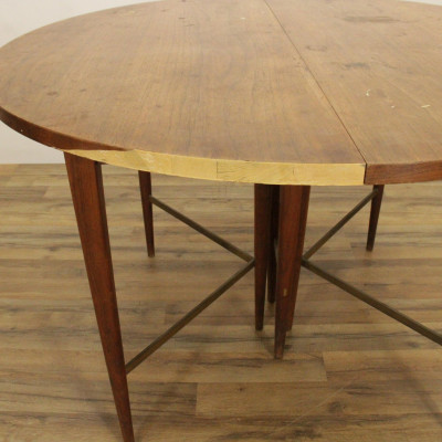 Mid Century Teak &amp; Brass Extension Dining Table