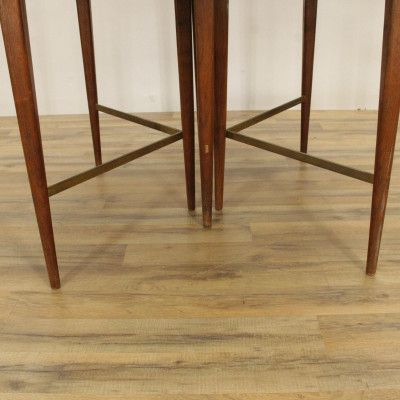Mid Century Teak &amp; Brass Extension Dining Table