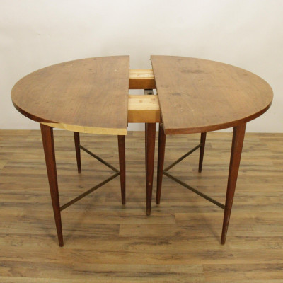 Mid Century Teak &amp; Brass Extension Dining Table