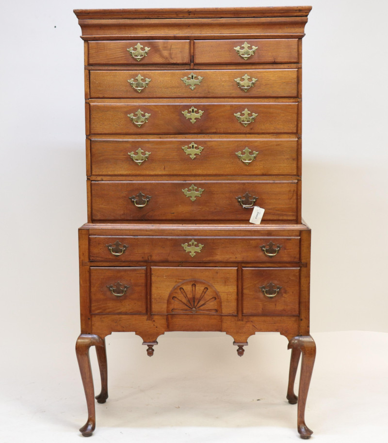 American Chippendale Walnut Highboy, 18th C
