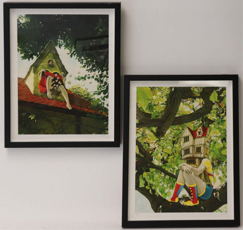 Joline, &quot;Tree House/Bird House&quot;, lithographs