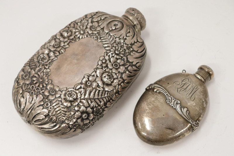 2 Sterling Silver Flasks by Tiffany &amp; Co, Whiting
