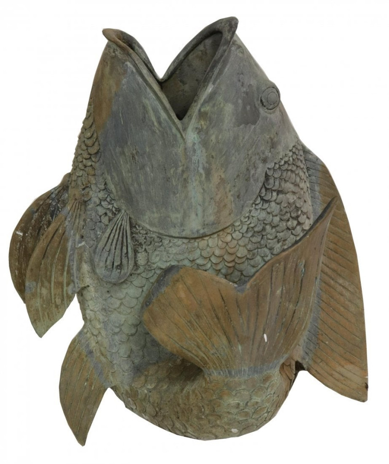 Koi Fish Metal Planter