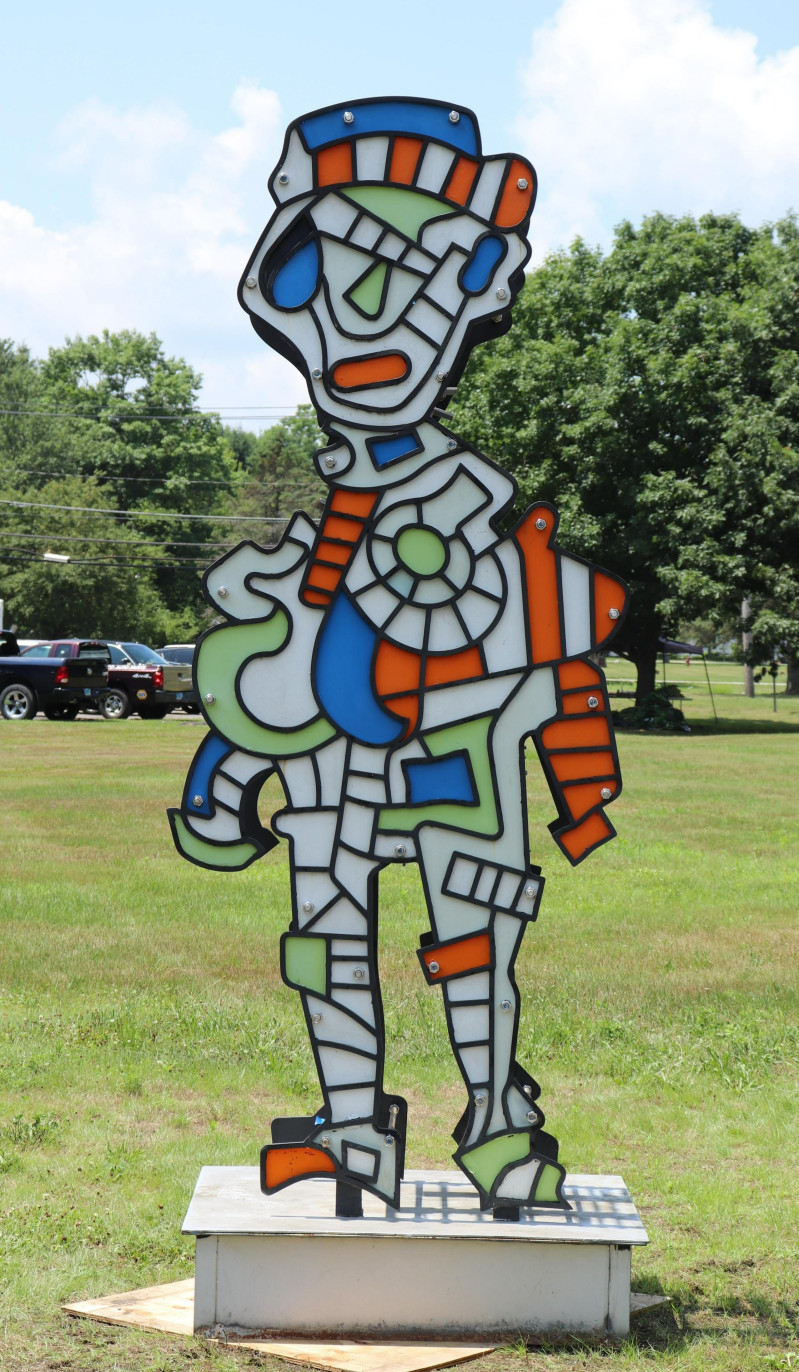 P. Corvino "Mr. Machine" Painted Metal Sculpture