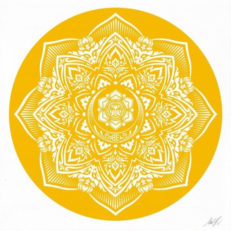 Shepard Fairey Yellow Mandala