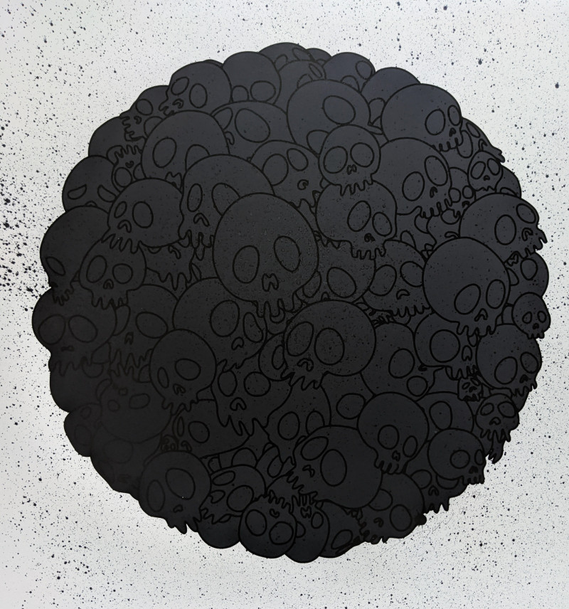 Takashi Murakami Black Flowers Round (TM/KK for BLM)