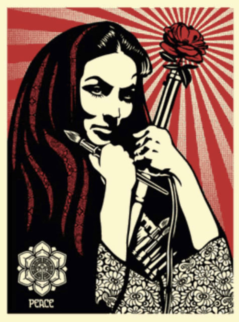Shepard Fairey Revolutionary Woman with Brush