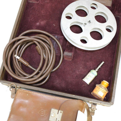 2 Movie Cameras, Projector, Screen; Filmo Bell Howell