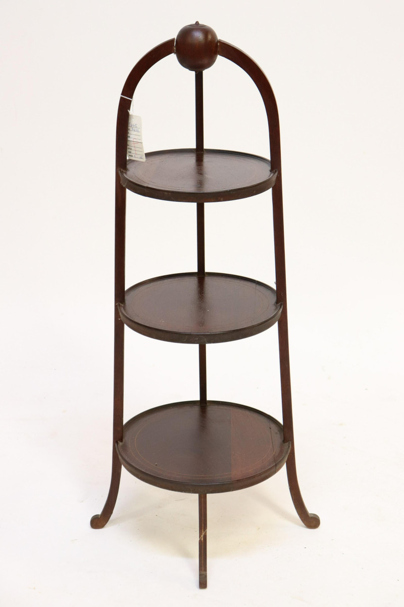 Regency Style Inlaid Mahogany Plate Stand