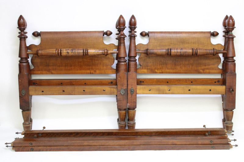 Pair Curly Maple 3/4 Beds