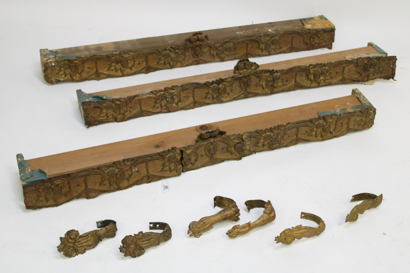 Gilt Tin Repousse Valances &amp; Tie Backs