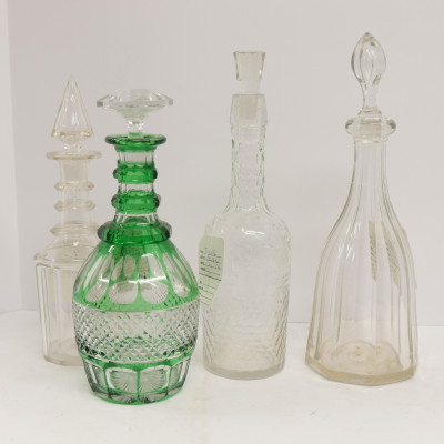 4 Cut Glass Decanters &amp; Stoppers