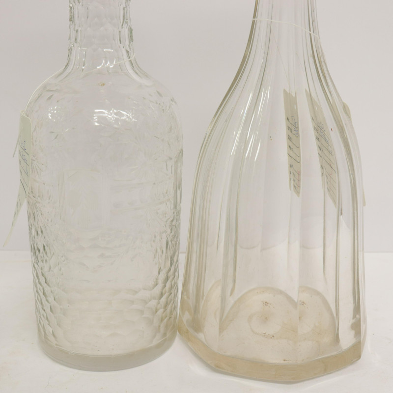 4 Cut Glass Decanters &amp; Stoppers