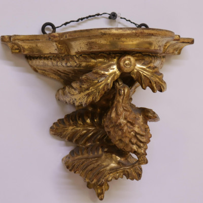 Gilt Carved Bracket &amp; Mirror with Eagle, 19/20 C.