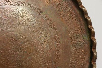2 Chinese Copper Hot Water Kettles &amp; Tray