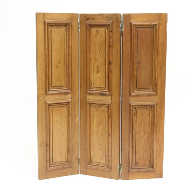 3 Panel Walnut Folding Screen