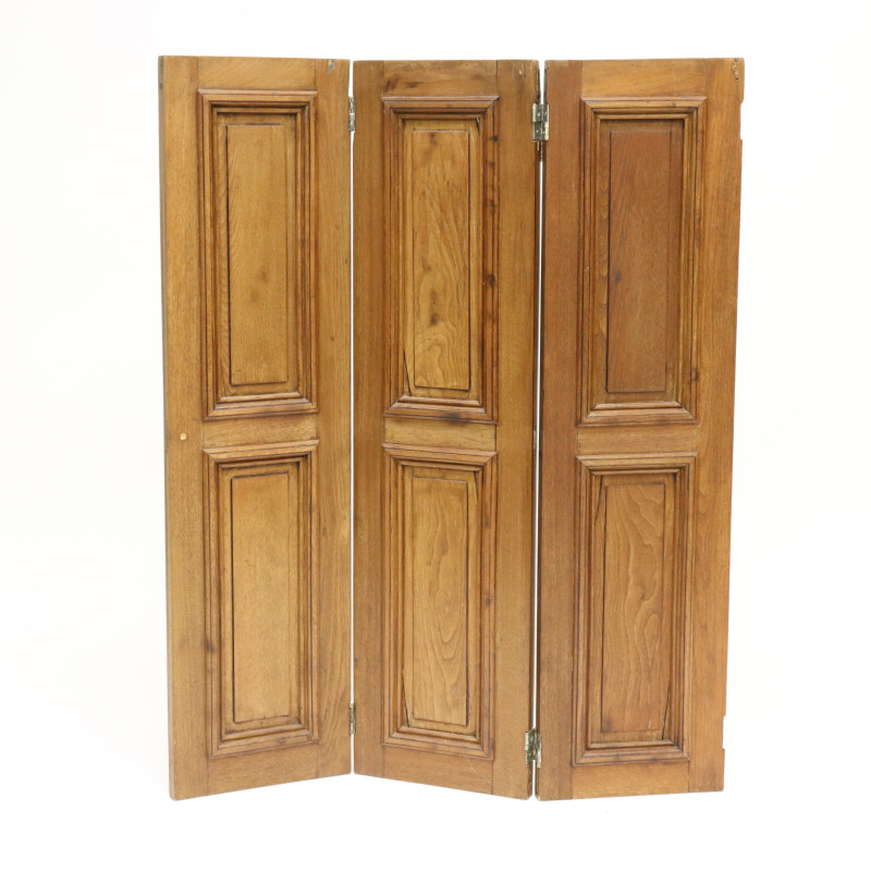 3 Panel Walnut Folding Screen
