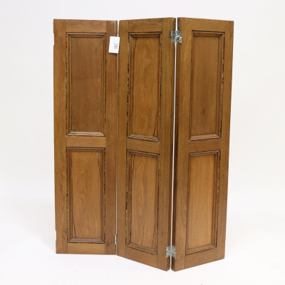 3 Panel Walnut Folding Screen