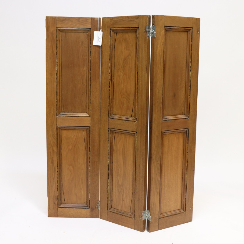 3 Panel Walnut Folding Screen