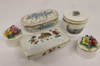 12 Porcelain Boxes &amp; 6 Toby Jugs