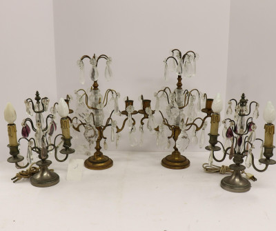 2 Pair 2-Light Girandoles
