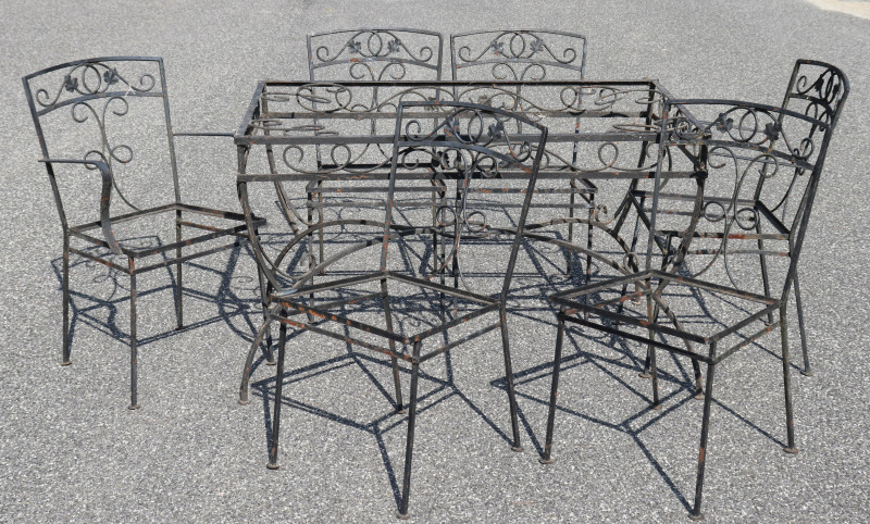 7 Piece Wrought Iron Patio Dining Set