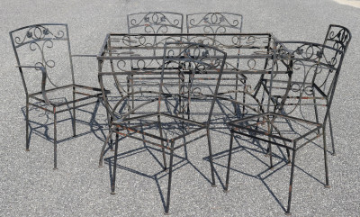 7 Piece Wrought Iron Patio Dining Set