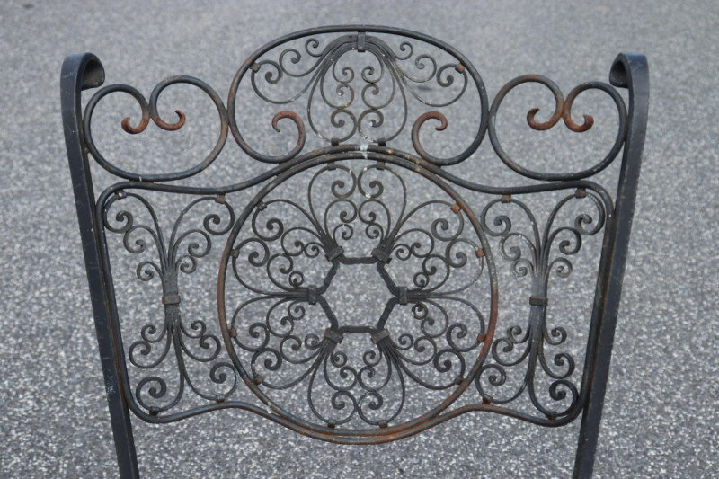 3 Highback Wrought Iron Chairs