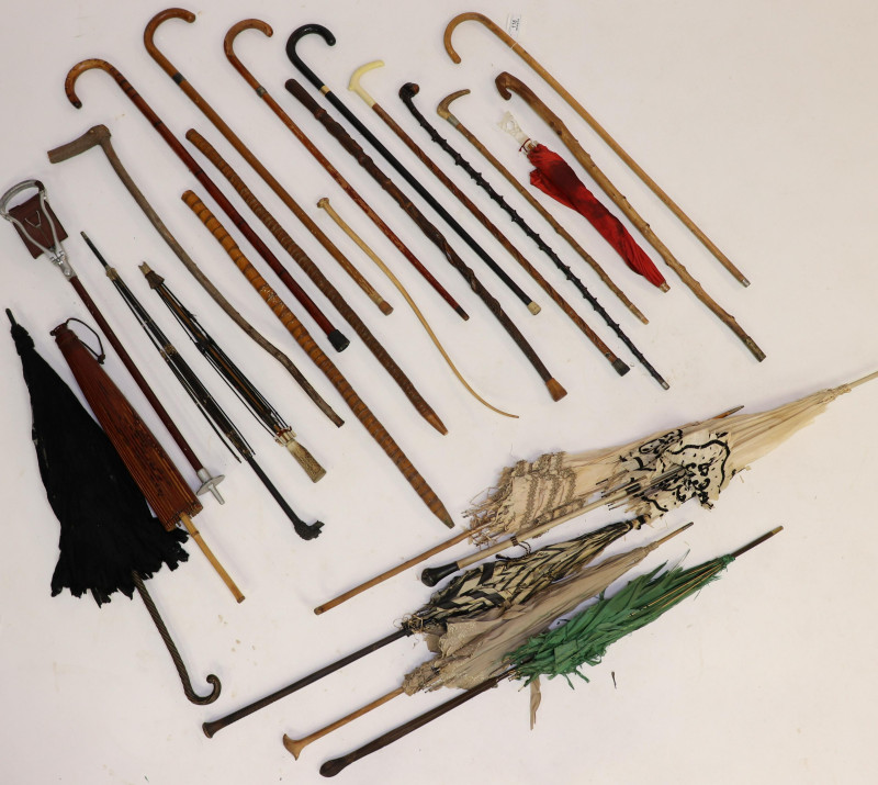25 Canes, Walking Sticks, Crops, Parasols, Etc.