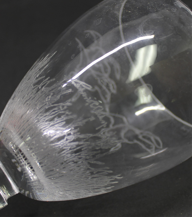 8 Richard E Bishop Etched Wildlife Glasses