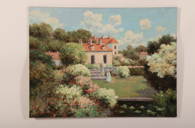 Two Oil on Canvas Paintings - Houses &amp; Garden