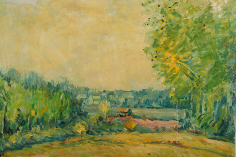 Summer Landscape with Cottages, O/C