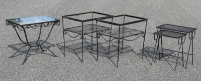 5 Small Rectangular Wrought Iron Tables