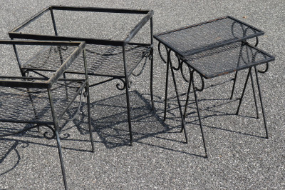 5 Small Rectangular Wrought Iron Tables