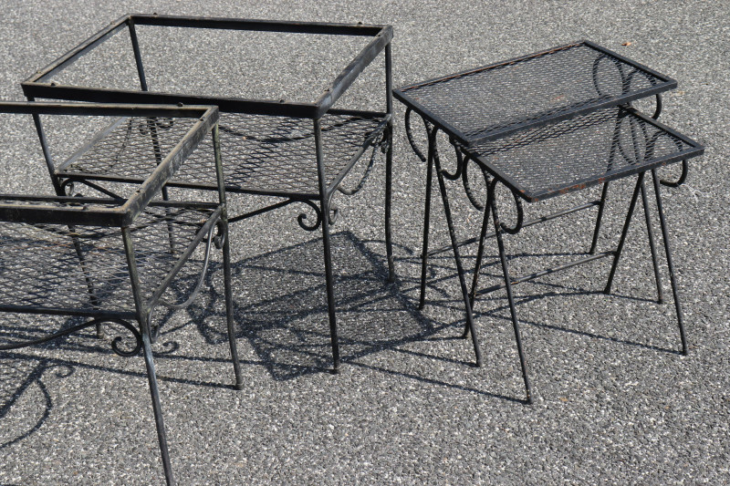 5 Small Rectangular Wrought Iron Tables