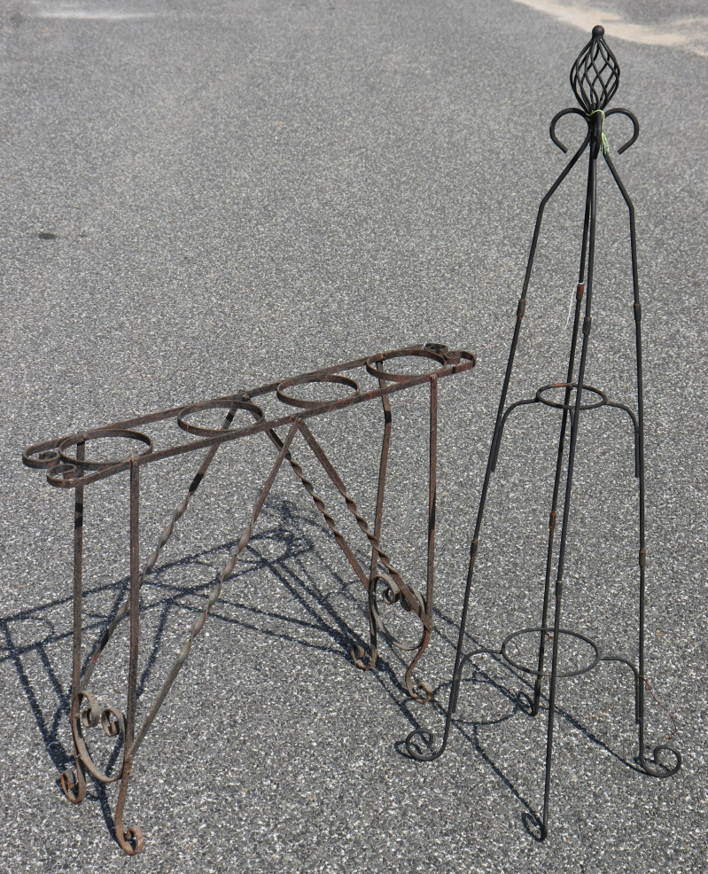 4 Wrought Ion Plant Stands