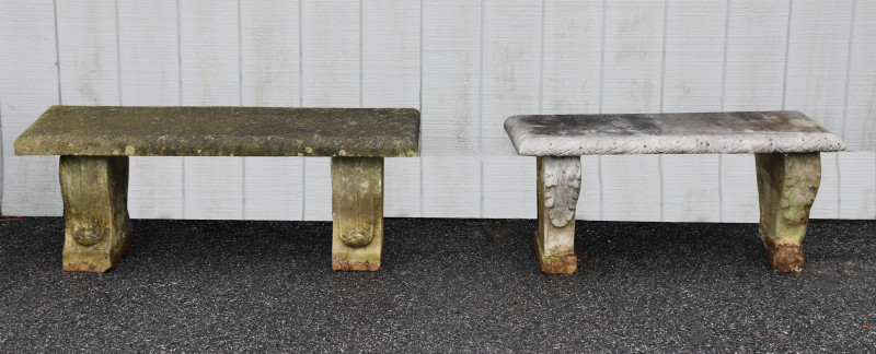 2 Marble Garden Benches