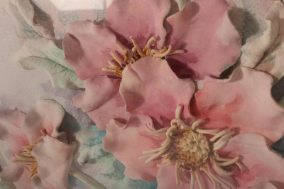 Flower Garden in a Landscape, Mixed Media
