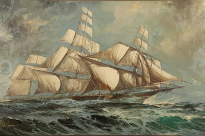 Under Full Sail, Oil on Canvas