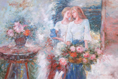 Sisters, Oil on Canvas